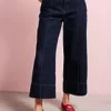 Mango Wide leg Cropped Jeans With Seam Detail
