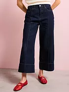 Mango Wide leg Cropped Jeans With Seam Detail
