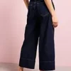 Mango Wide leg Cropped Jeans With Seam Detail