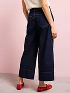 Mango Wide leg Cropped Jeans With Seam Detail