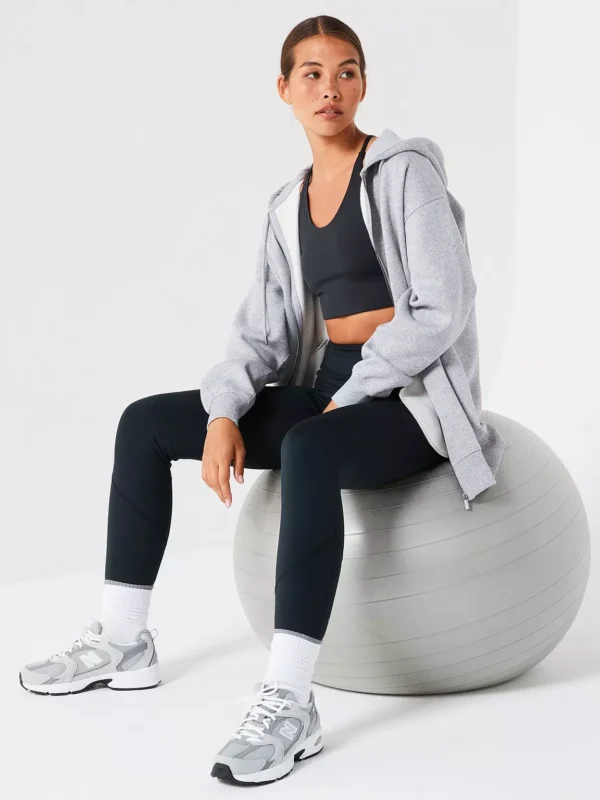 The Essential Oversized Zip Through Hoodie - Grey