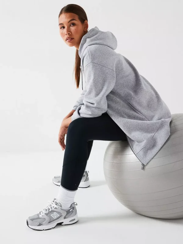 The Essential Oversized Zip Through Hoodie - Grey
