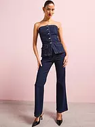 V by Very Co-Ord Wide Leg Flare Jeans - Dark Wash £35