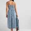 Alessie Bustier Dress - Mischa Stripe Denim